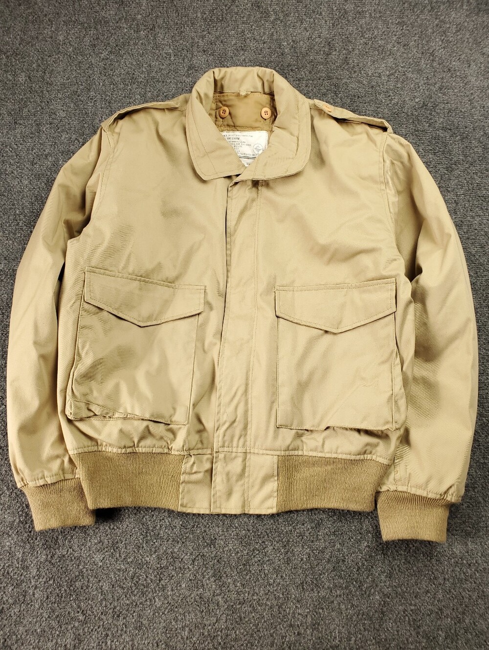 Front Line M90 Flight Jacket Pilot Mans Medium Khaki Military With Liner USAF